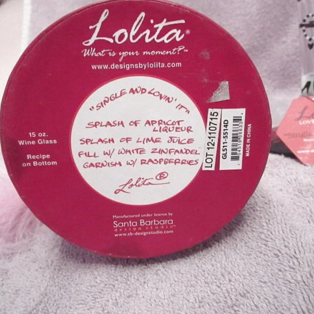 Lolita Wine Glass Single & Lovin It Decorated Bling Rhinestones Social Butterfly